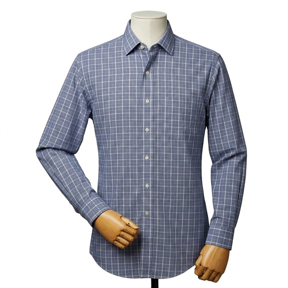 Brooks Brothers Other - Brooks Brothers Dress Shirt 346 Non-Iron Slim Fit Blue Plaid Check Size 15 1/2